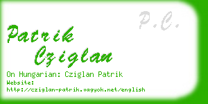 patrik cziglan business card
